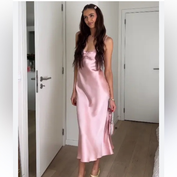 Zara Dresses & Skirts - Zara NWT satin slip dress pink